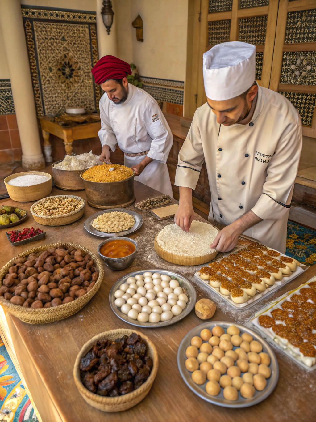 Moroccan Desserts and Sweets preparing steps