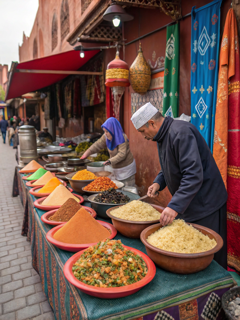 Moroccan street food preparing steps