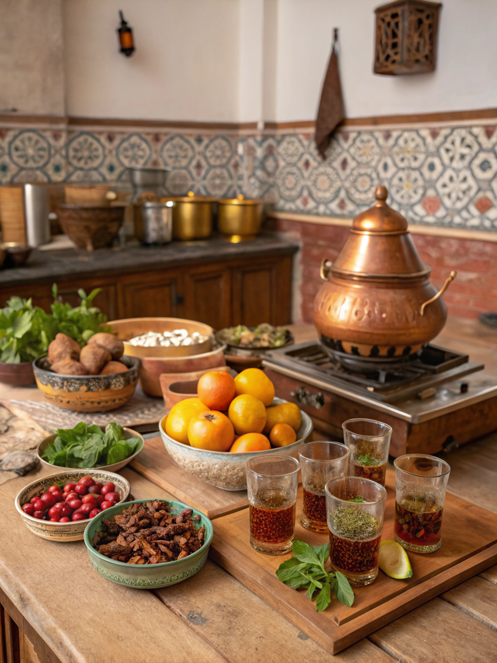 Moroccan drinks preparing steps