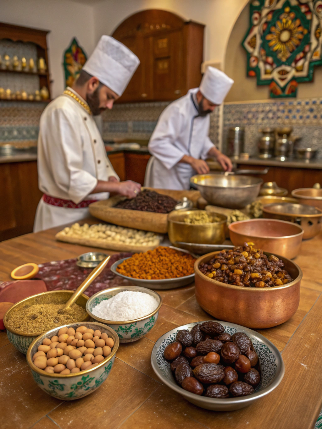 Moroccan desserts preparing steps