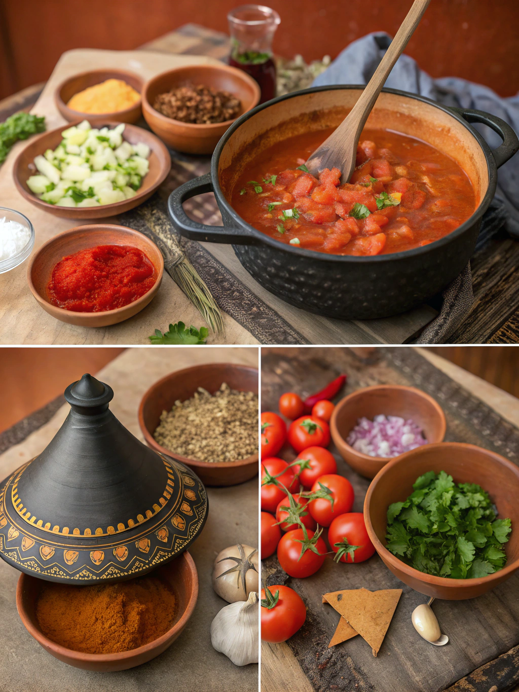 Moroccan soups preparing steps