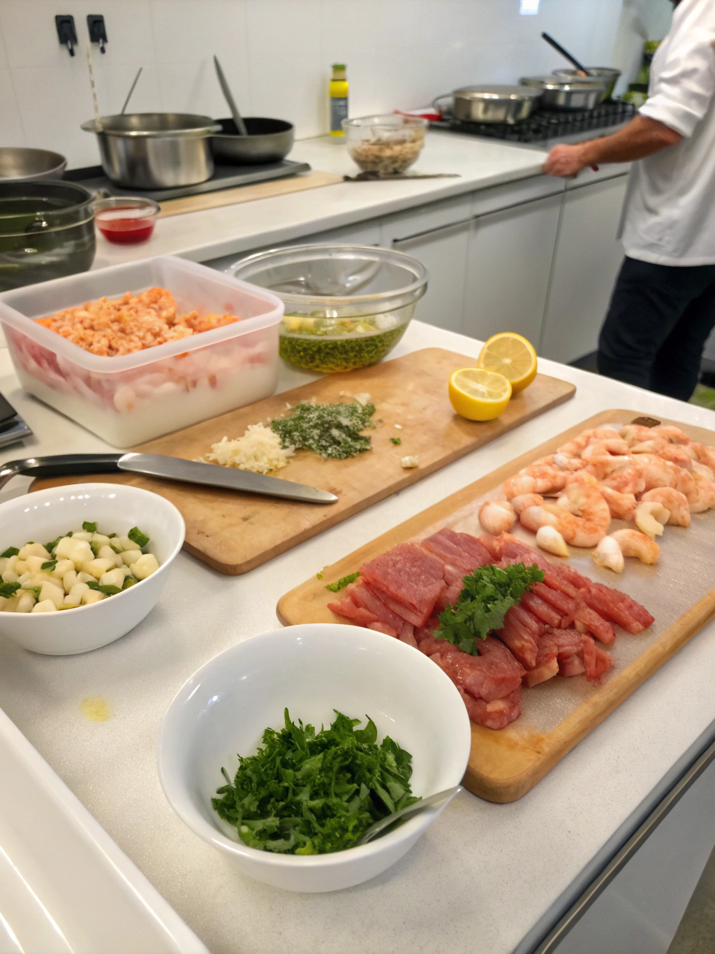 Seafood preparing steps
