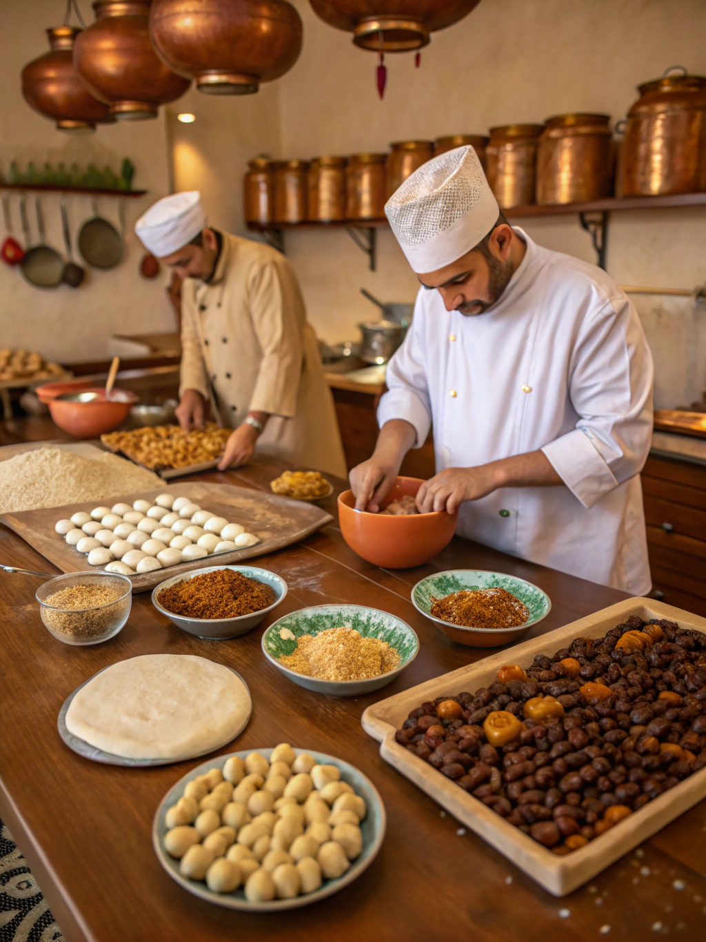 Moroccan desserts preparing steps